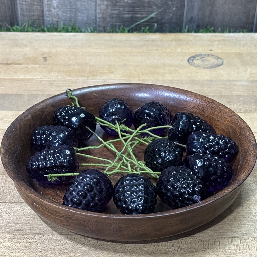 Vintage 1960s 70s Lucite Blackberries Lot of 12 Faux Fruit Retro Decor Craft